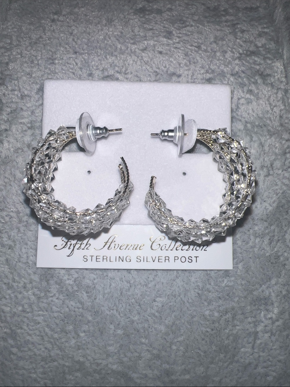 Fifth Avenue Collection Crystal Gold Hoop Earrings